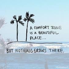 A comfort zone is a beautiful place but nothing grows there