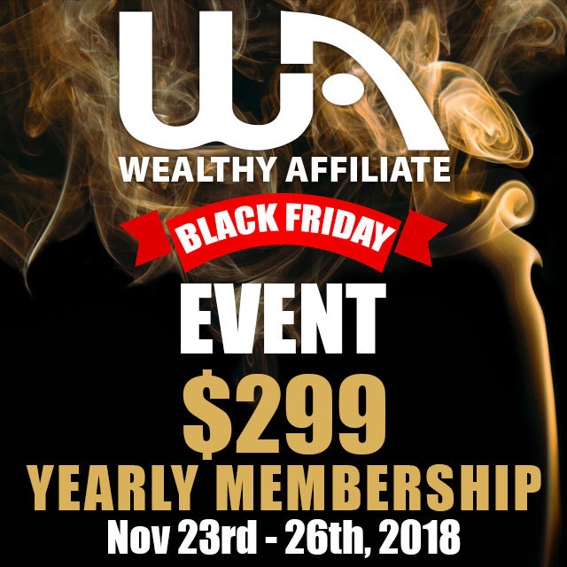 Wealthy Affiliate Black Friday deal 2018