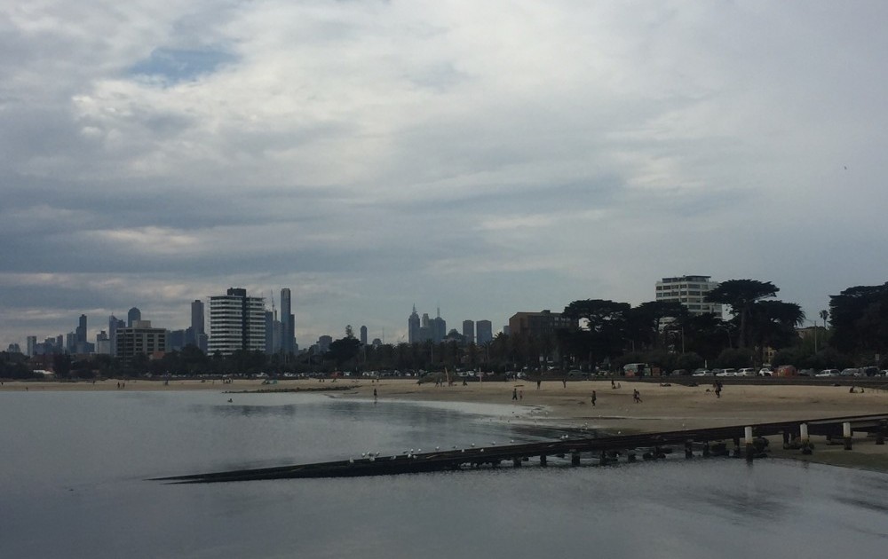 St Kilda beach at dusk