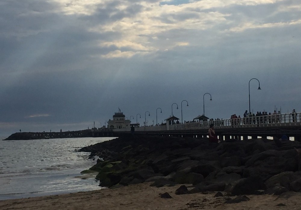 St Kilda beach at dusk