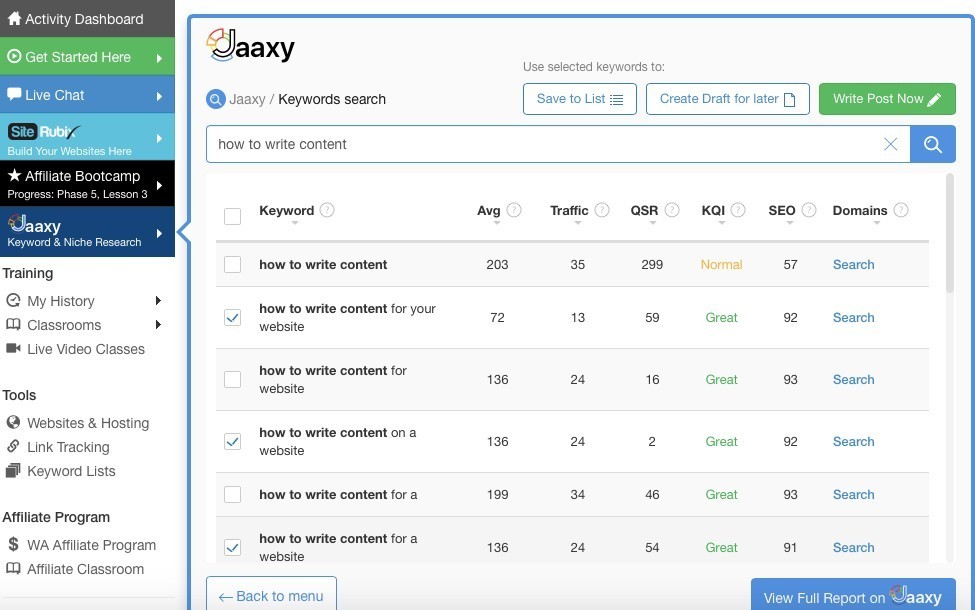 Jaaxy - the best keyword search tool in existence
